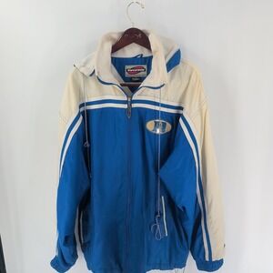 Vtg Tank Full Zip Hooded Duke Blue Devils Basketball Jacket White‎ Blue Size XL